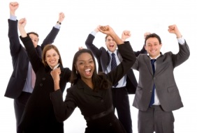 Happy professionals