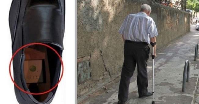 Desktop newly invented shoes with gps to track elderly family members with alzheimers and prevent them from getting lost